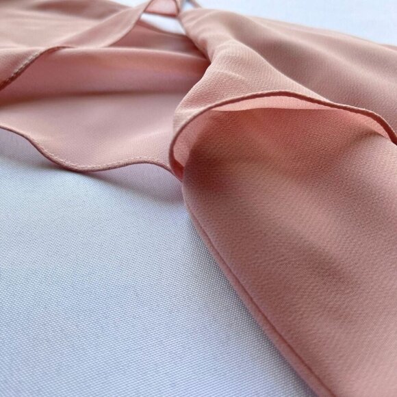 NWT JENNY YOO COLLECTION OLD PINK COLD SHOULDER FLUTTER CHIFFON BRIDESMAID DRESS - Picture 11 of 13